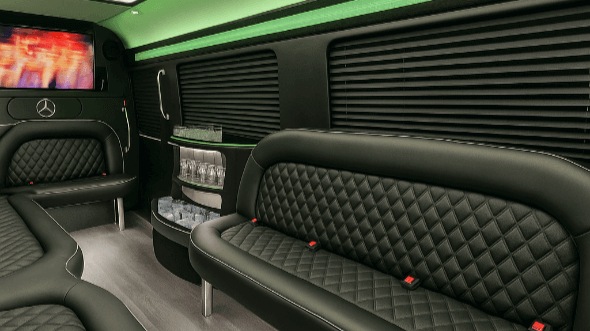 Interior of Charter Bus Company Omaha's 18 Passenger Party Bus in Omaha