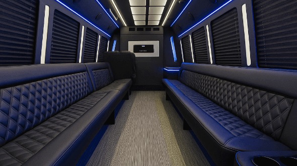 Interior of Charter Bus Company Bellevue's 20 Passenger Party Bus in Bellevue
