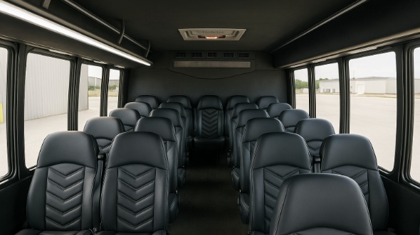 Interior of Charter Bus Company Lincoln's 25 Passenger Mini Bus in Lincoln