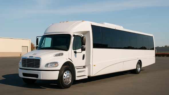 Exterior of Charter Bus Company Council Bluffs's 25 Passenger Party Bus in Council Bluffs