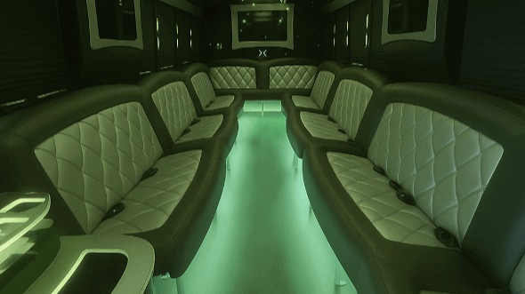 Interior of Lincoln Party Bus Company's 25 Passenger Party Bus in Lincoln