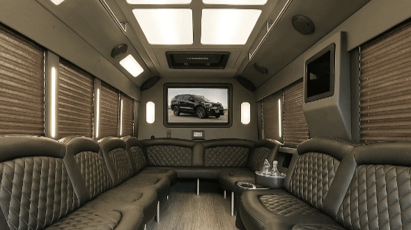 Interior of Charter Bus Company Omaha's 25 Passenger Party Bus in Omaha