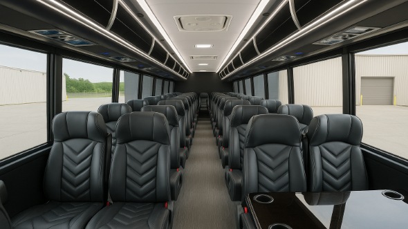 Interior of Charter Bus Company Lincoln's 30 Passenger Minibus in Lincoln