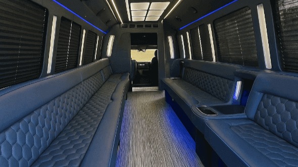 Interior of Charter Bus Company Bellevue's 30 Passenger Party Bus in Bellevue