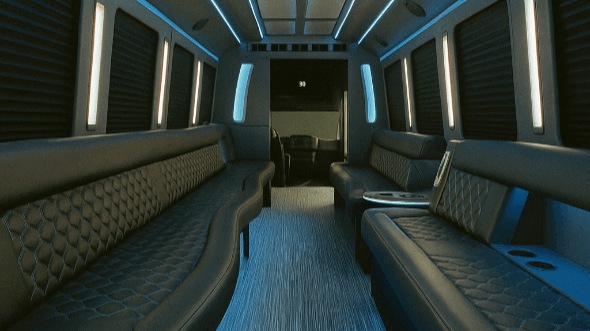 Interior of Charter Bus Company Olathe's 30 Passenger Party Bus in Olathe