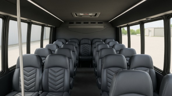 Interior of Charter Bus Company Lincoln's 35 Passenger Mini Bus in Lincoln