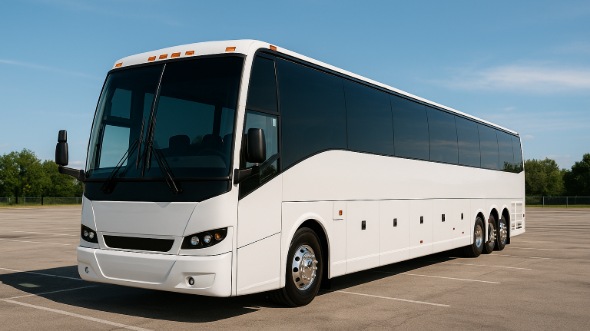 Exterior of Charter Bus Company Des Moines's 40 Passenger Party Bus in Des Moines