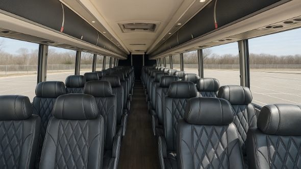 Interior of Charter Bus Company Lincoln's 46 Passenger Charter Bus in Lincoln