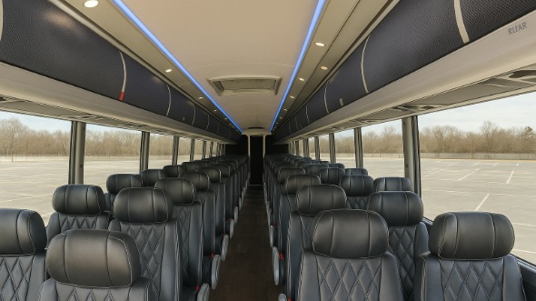Interior of Charter Bus Company Lincoln's 47 Passenger Charter Bus in Lincoln