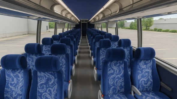Interior of Charter Bus Company Lincoln's 48 Passenger Charter Bus in Lincoln