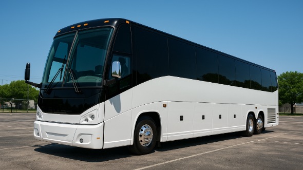 Exterior of Charter Bus Company Des Moines's 50 Passenger Party Bus in Des Moines