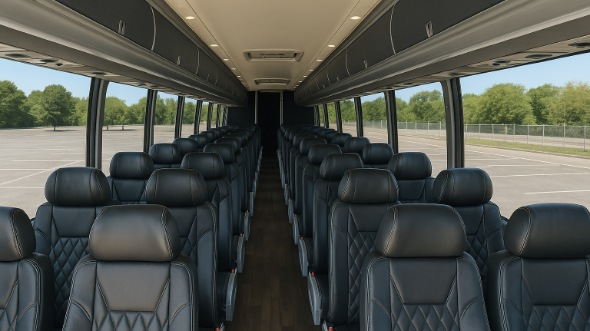 Interior of Charter Bus Company Lincoln's 55 Passenger Charter Bus in Lincoln