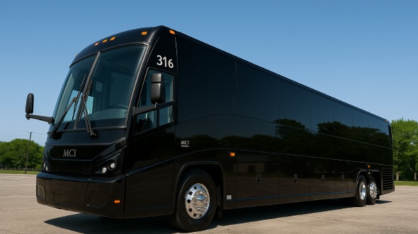 Exterior of Charter Bus Company Lincoln's 55 Passenger Charter Bus in Lincoln