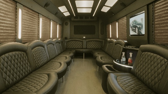 lincoln 50 passenger party bus interior